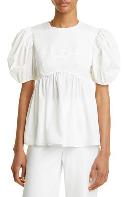 Cecilie Bahnsen Summer Recycled Faille Top in White