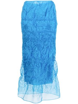 Cecilie Bahnsen Universe Denali-embroidered maxi skirt - Blue