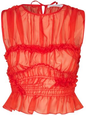 Cecilie Bahnsen Uphi silk top - Red
