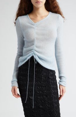 Cecilie Bahnsen Ussi Mohair Blend Adjustable Sweater in Sky Blue