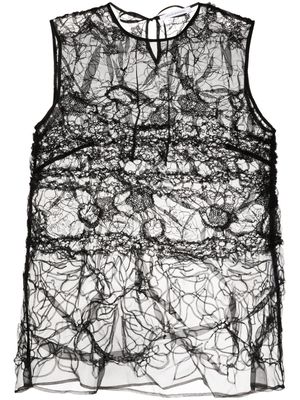Cecilie Bahnsen Utania embroidered sleeveless top - Black