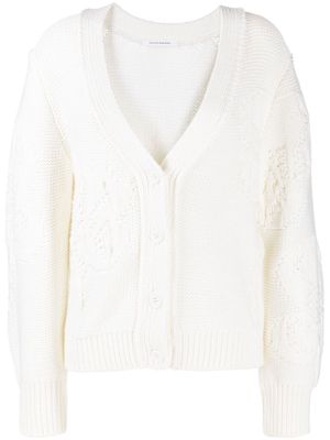 Cecilie Bahnsen V-neck woollen cardigan - White