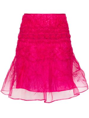 Cecilie Bahnsen Vida organza midi skirt - Pink