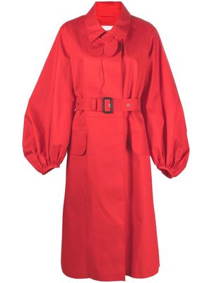 Cecilie Bahnsen x Mackintosh Helen puff-sleeve cotton coat - Red