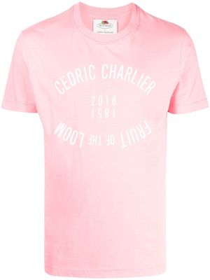 Cédric Charlier logo-print cotton T-shirt - Pink