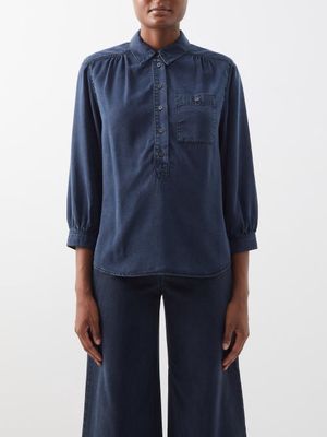 Cefinn - The Kelsey Patch-pocket Twill Shirt - Womens - Indigo