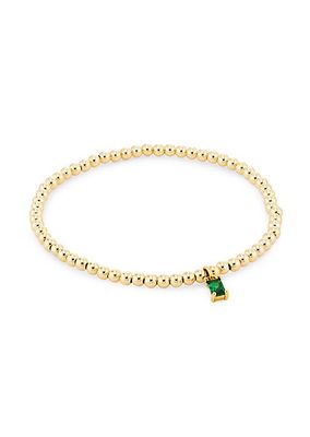 Celeste 18K Gold-Filled & Faux Emerald Stretch Bracelet
