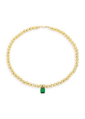 Celeste Ball 14K Gold-Filled & Faux Emerald Necklace