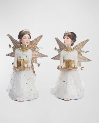 Celestial Angel Candle Holders, Set of 2