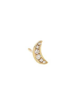 Celestial Chubby Moon 14K Yellow Gold & Diamond Single-Stud