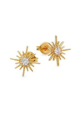 Celestina 18K Gold-Plated & Cubic Zirconia Starburst Stud Earrings
