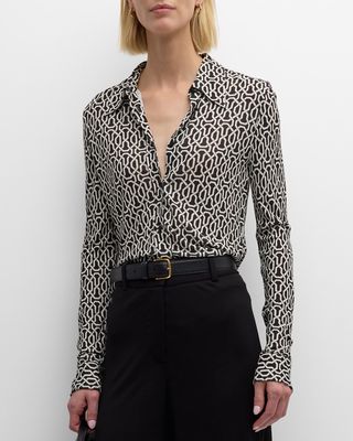 Celestine Printed Button-Front Shirt