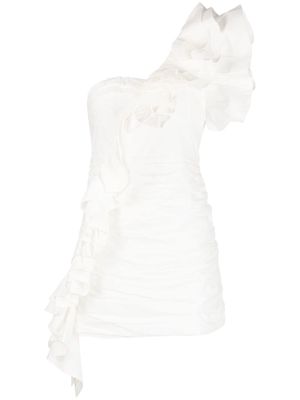 Celia B Bali ruffled minidress - White