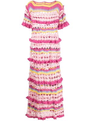 Celia B Blenda crochet-knit maxi dress - Pink