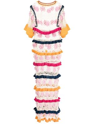 Celia B Capri crochet-knit maxi dress - Multicolour