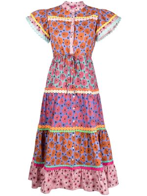 Celia B Zante mix-print flared dress - Multicolour