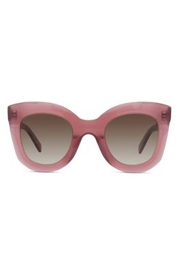 CELINE 47mm Gradient Butterfly Sunglasses in Shiny Violet /Gradient Brown