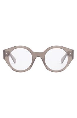 CELINE 48mm Bold Round Optical Glasses in Light Brown/Other