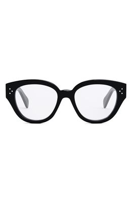 CELINE 51mm Bold Optical Glasses in Shiny Black
