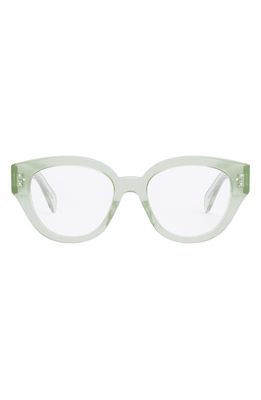CELINE 51mm Bold Optical Glasses in Shiny Light Green