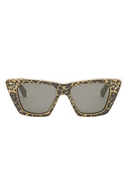 CELINE 51mm Cat Eye Sunglasses in Animal /Smoke