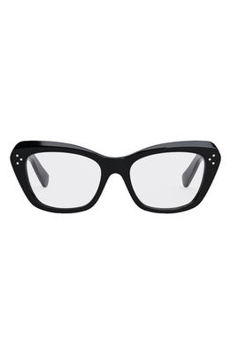CELINE 52mm Cat Eye Reading Glasses in Shiny Black