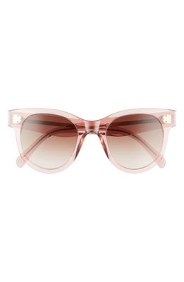 CELINE 54mm Gradient Square Sunglasses in Transparent Powder Pink/Brown