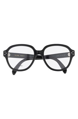 CELINE 54mm Round Reading Glasses in Shiny Black
