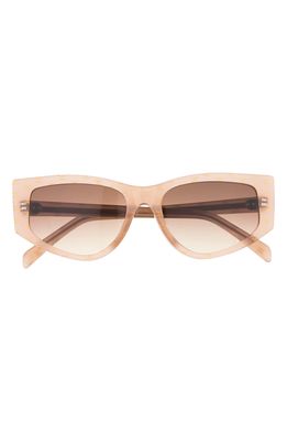 CELINE 56mm Rectangular Sunglasses in Shiny Light Brown /Brown