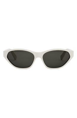 CELINE 57mm Cat Eye Sunglasses in Ivory /Smoke