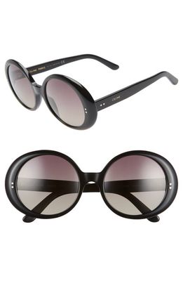 CELINE 57mm Gradient Round Sunglasses in Black/Gradient Brown