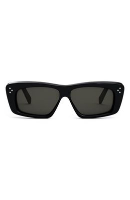 CELINE 57mm Rectangular Sunglasses in Black