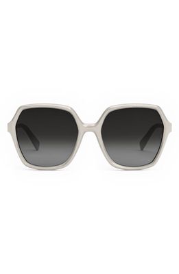CELINE 58mm Geometric Sunglasses in Ivory /Gradient Roviex