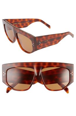 CELINE 59mm Flat Top Sunglasses in Havana/Brown
