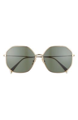 CELINE 60mm Geometric Sunglasses in Transparent Clear/Green