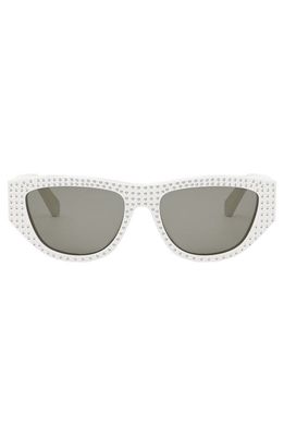 CELINE Animation 55mm Gradient Cat Eye Sunglasses in Ivory /Smoke
