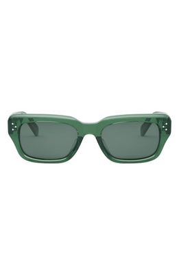 CELINE Bold 3 Dot Rectangular Sunglasses in Shiny Dark Green /Green