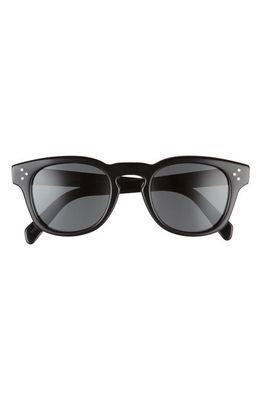 CELINE Bold 3 Dots 49mm Square Sunglasses in Shiny Black /Smoke