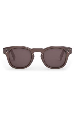 CELINE Bold 3 Dots 49mm Square Sunglasses in Shiny Dark Brown /Brown
