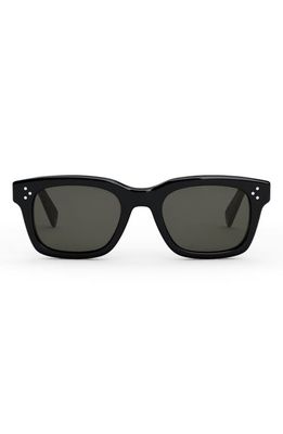 CELINE Bold 3 Dots 50mm Square Sunglasses in Shiny Black /Smoke