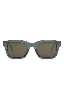 CELINE Bold 3 Dots 50mm Square Sunglasses in Shiny Light Green /Roviex