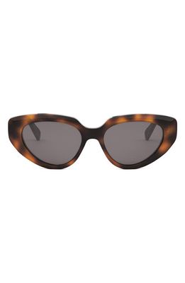 CELINE Bold 3 Dots 53mm Cat Eye Sunglasses in Blonde Havana /Smoke 