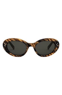 CELINE Bold 3 Dots 53mm Round Sunglasses in Animal /Smoke