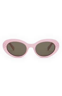 CELINE Bold 3 Dots 53mm Round Sunglasses in Shiny Pink /Roviex