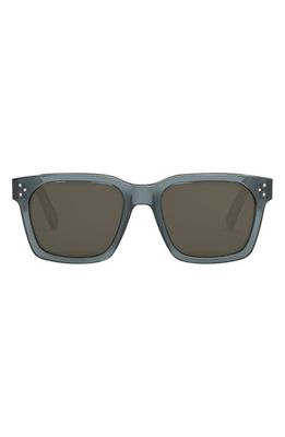CELINE Bold 3 Dots 54mm Geometric Sunglasses in Shiny Light Blue /Roviex