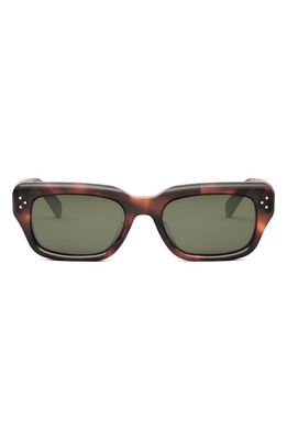 CELINE Bold 3 Dots 54mm Rectangular Sunglasses in Havana /Green
