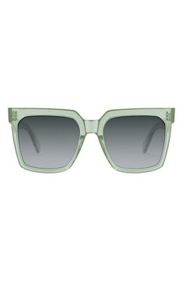 CELINE Bold 3 Dots 55mm Gradient Geometric Sunglasses in Shiny Light Green /Smoke