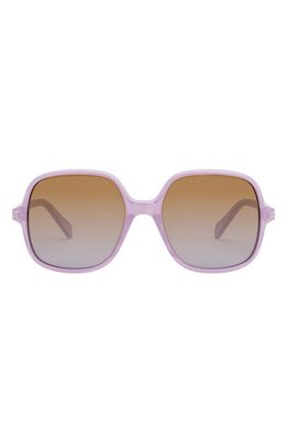 CELINE Bold 3 Dots 55mm Gradient Square Sunglasses in Shiny Lilac /Gradient Brown