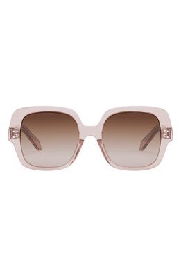 CELINE Bold 3 Dots 55mm Gradient Square Sunglasses in Shiny Pink /Gradient Brown