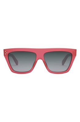 CELINE Bold 3 Dots 58mm Flat Top Sunglasses in Shiny Red /Gradient Smoke